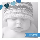 fotokaart vierkant baby blauw hartjes